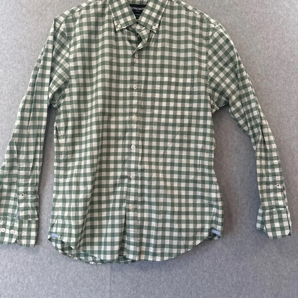 BONOBOS RIVIERA STRETCH SHORT STANDARD FIT PLAID BUTTON-UP SHIRT Medium U0753 - Picture 4 of 15